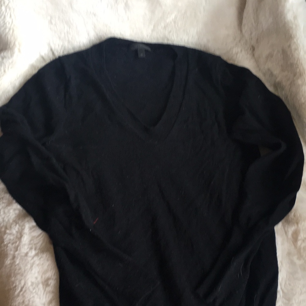 Black v neck J Crew wool sweater